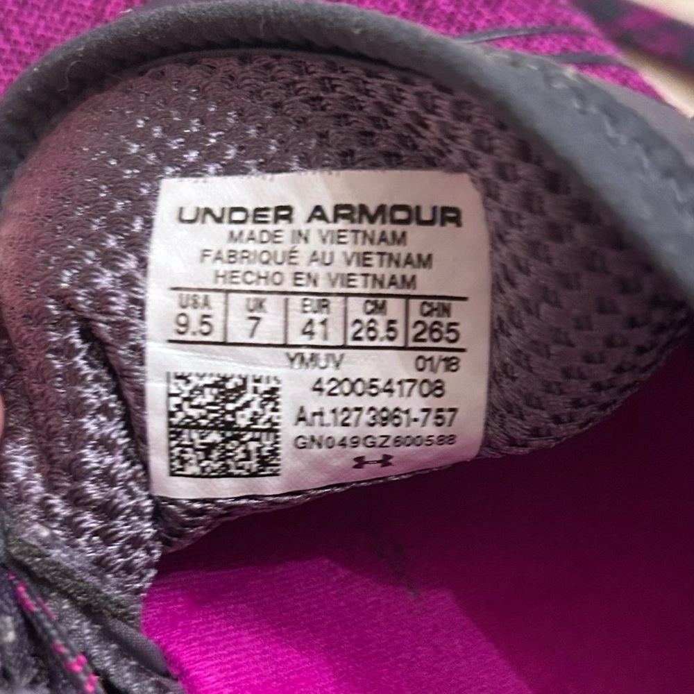 Under Armour Women's Bandit 2 Charged Purple and Black Sneakers size 9.5 - Picture 10 of 12